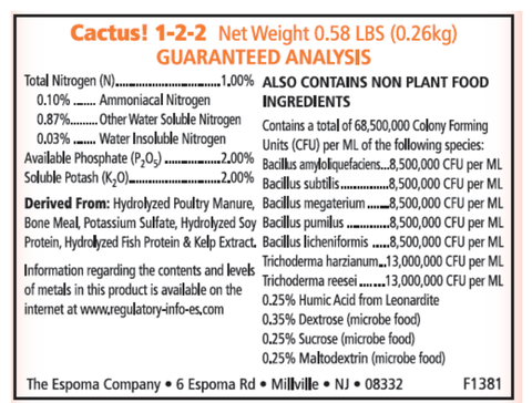 Espoma Organic Cactus! analysis