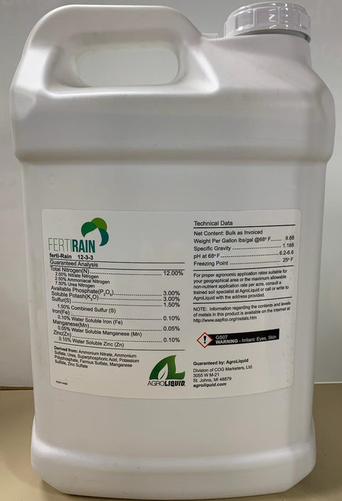 Agroliquid Fertilizer 2.5 Gallon Concentrate Label