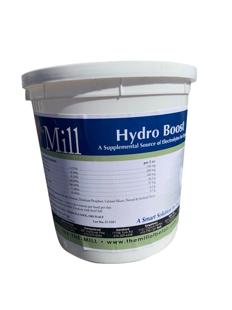 a tub of Mill Hydroboost Electrolytes for horses