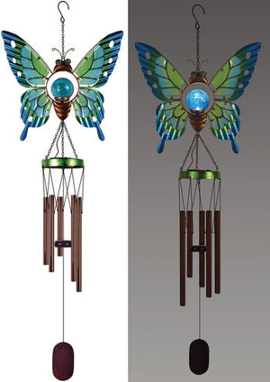 Butterfly solar wind chime