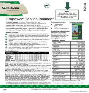 Empower Topline Balance Horse Feed and Supplement
