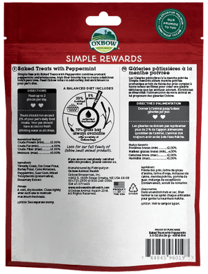 Oxbow Simple Rewards Baked Treats with Peppermint Ingredients