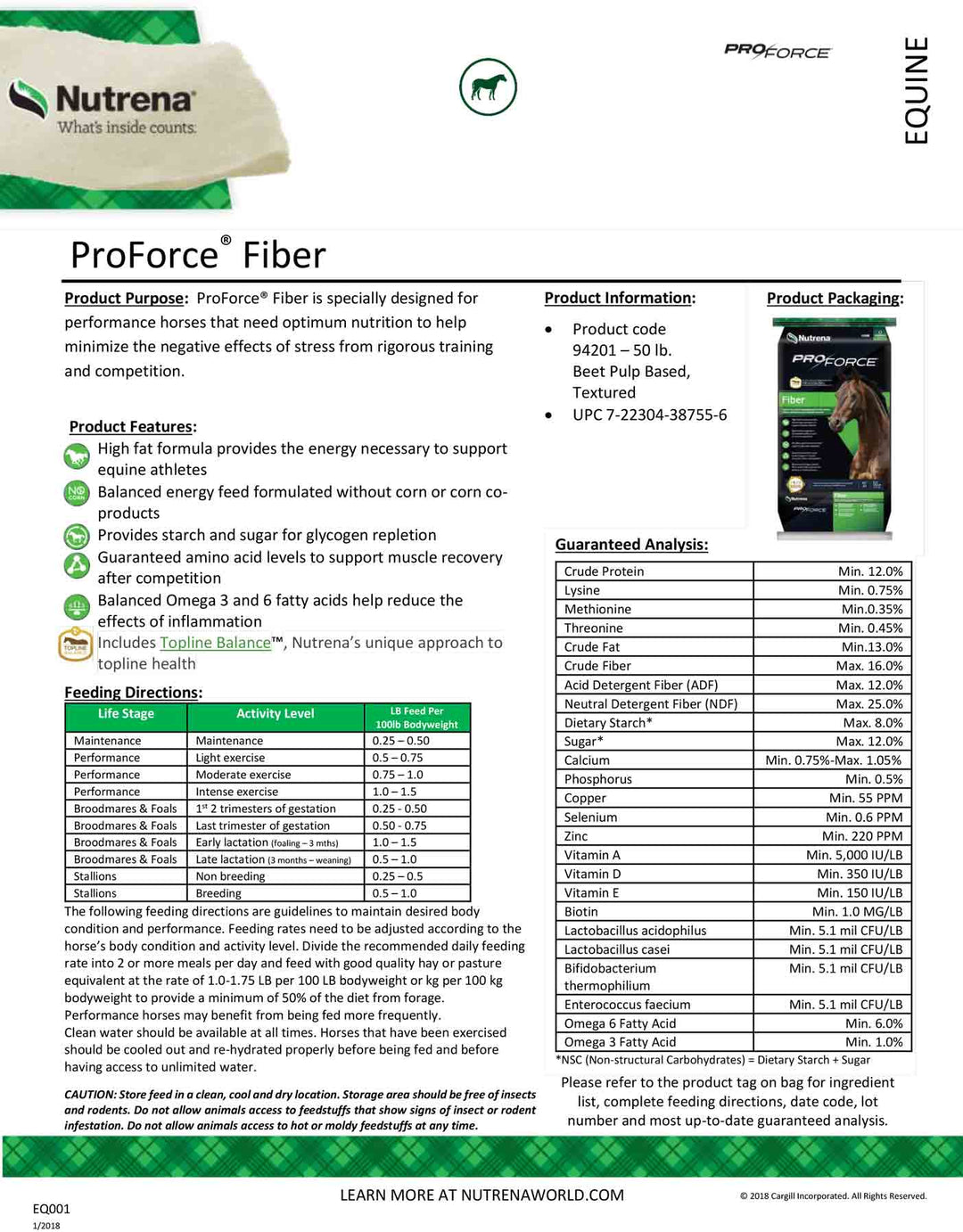 Nutrena ProForce Fuel XF Horse Feed The Mill