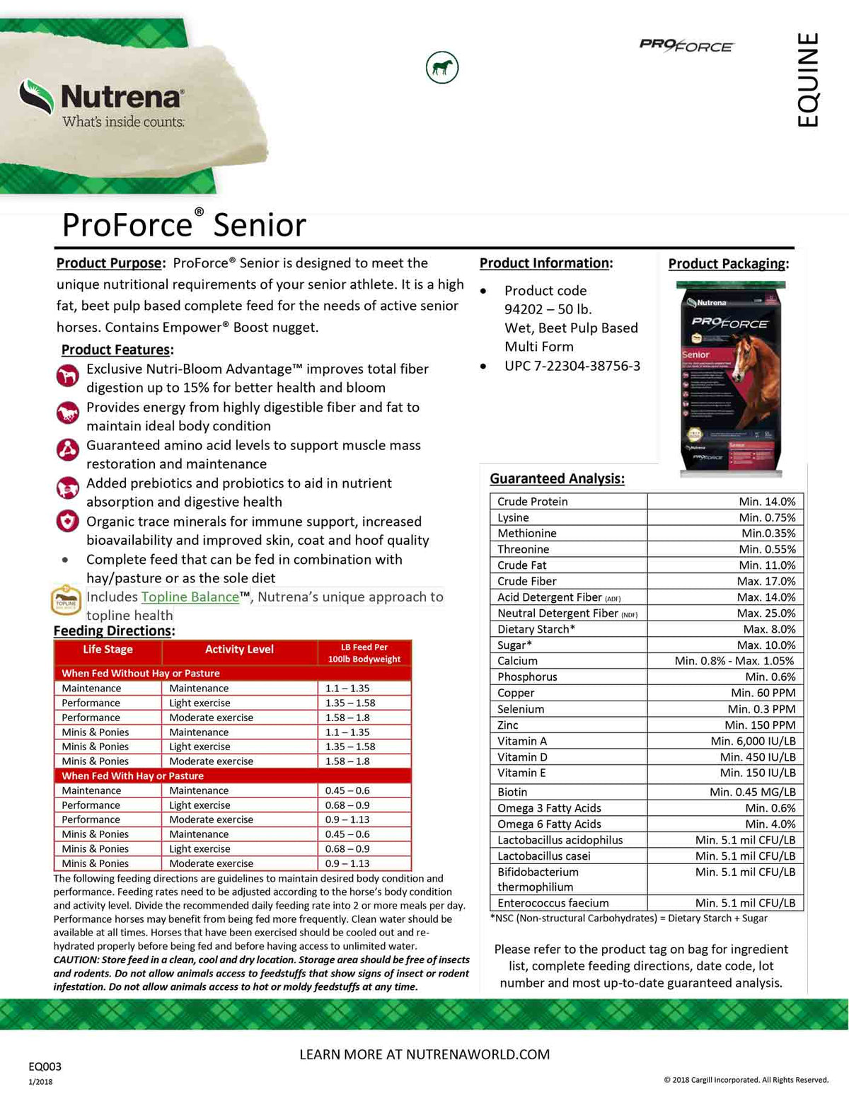 Nutrena ProForce Senior Horse Feed – The Mill