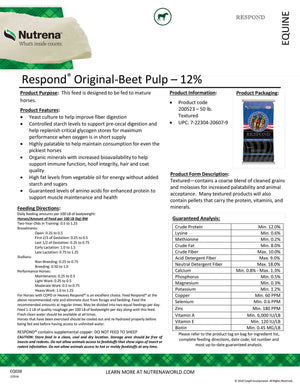 Nutrena Respond Original Label