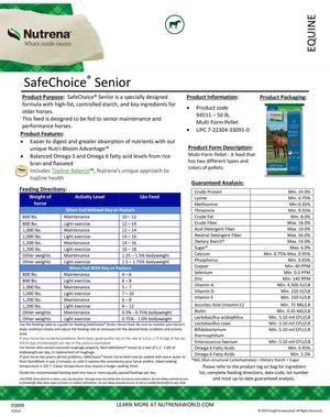 Nutrena SafeChoice Senior Label