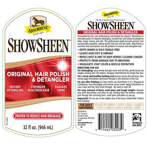 Absorbine ShowSheen Hair Polish and Detangler Label