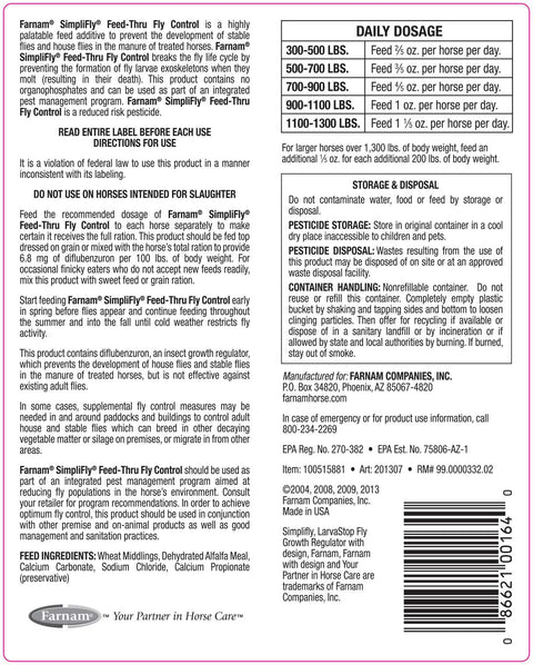 Farnam Simplifly Feed Thru Fly Control Label