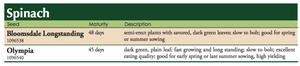 Bloomsdale Longstanding Spinach Label