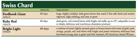 Fordhook giant Swiss Chard