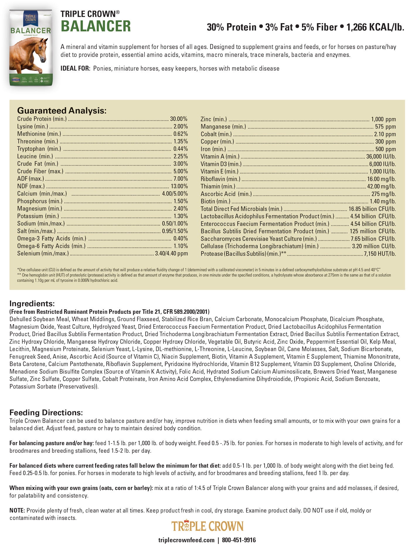 Triple Crown 30% Balancer Horse Feed - The Mill - Bel Air, Black Horse ...