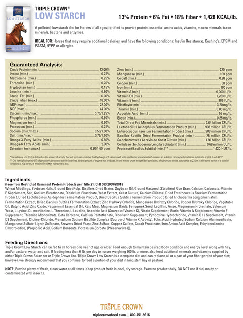 Triple Crown Low Starch Information