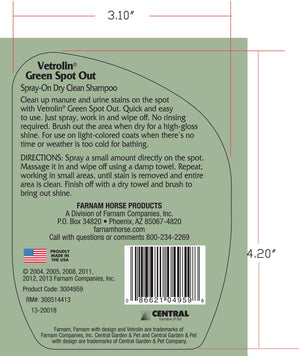 Farnam Vetrolin Green Spot Out Label