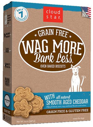 Cloud Star Wag More Bark Less Smooth Aged Cheddar Oven Baked Grain Free Dog Treats