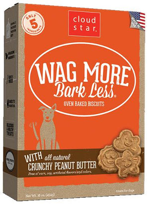 Cloud star Wag More Bark less Crunchy Peanut Butter Oven Baked Dog Treats