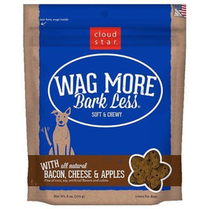 Cloud Star Wag More Bark Less Bacon, cheese, and Apple soft and chewy Dog treats