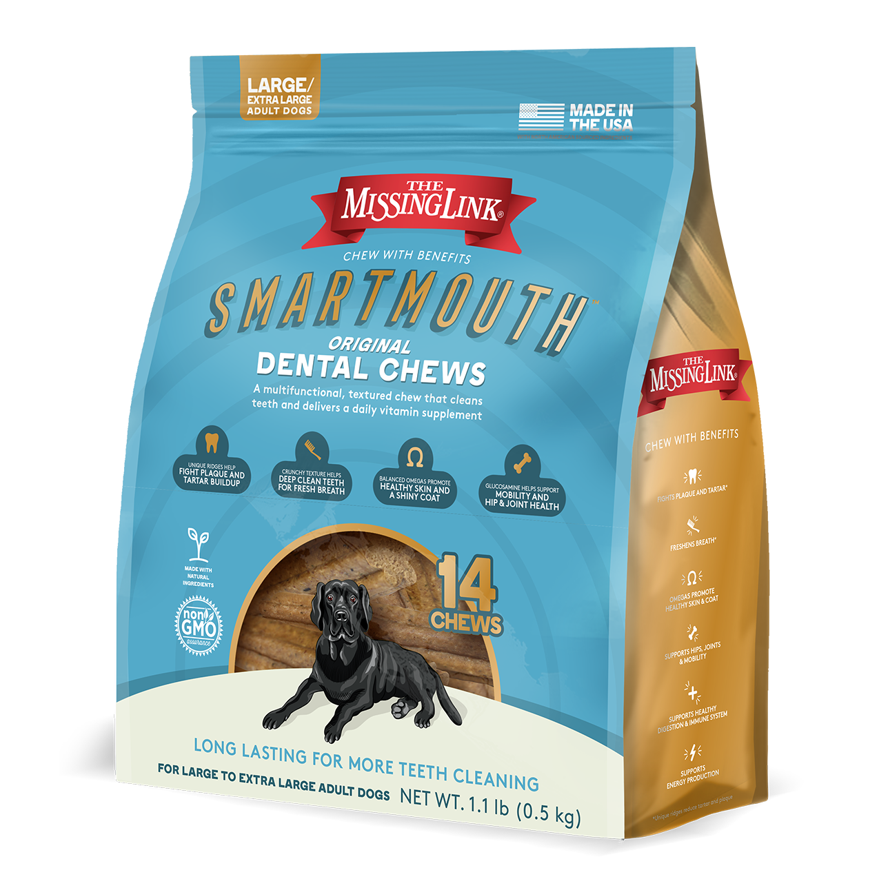Large dog top dental chews