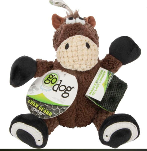 Godog Checker Sitting Horse Dog Toy, Small