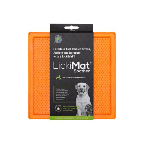 Orange LickiMat Soother for Cats and Dogs