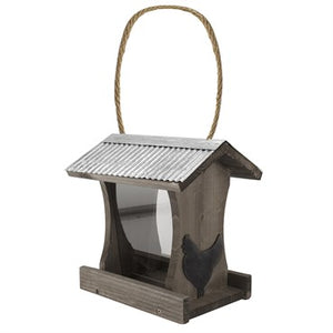 Woodlink Rustic Farmhouse Tall Hopper Feeder With Metal Rooster Stamping