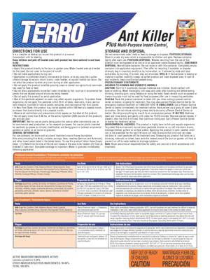 Terro Ant Killer Plus Label